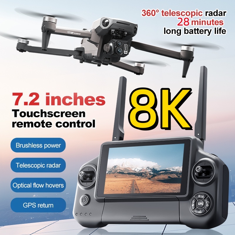 โดรนควอดคอปเตอร์ 8K 3 แกนกันสั - Drone Camera 4K บทวิจารณ์และราคา